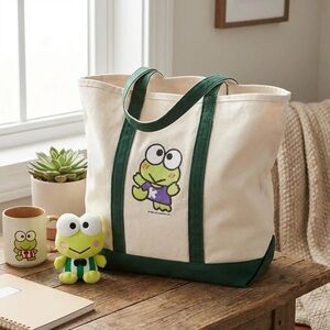 Rare Keroppi Rare Gym Tote Shoulder Week Bag Purse Vintage Sanrio  Y2K
